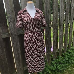 Ann Taylor LOFT Chevron Print Wrap Dress